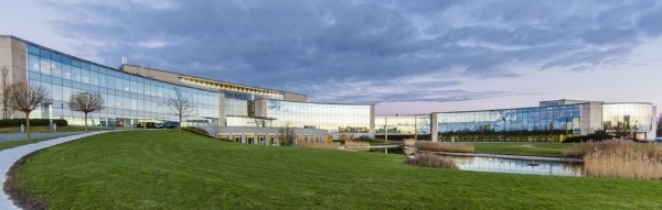 a wide angle shot of the UCB corporate head quarters