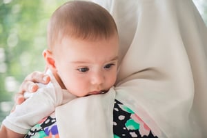 Islamic woman hugging her cute little baby