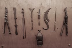 ancient surgical tools, from the 5th century BC, Greece