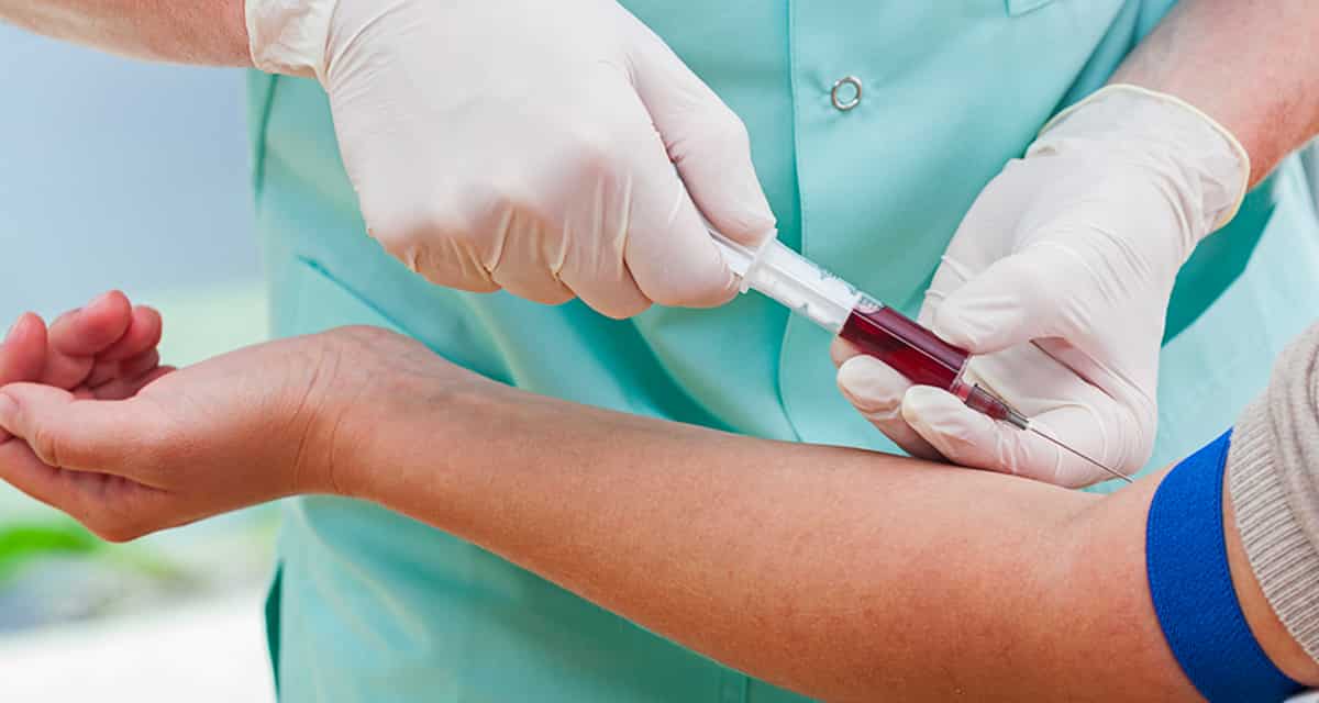 phlebotomy blood draw for a blood test