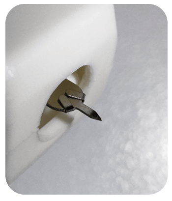 A extrme close up of the Harpera Microbiopsy Punch micro skin collection needle