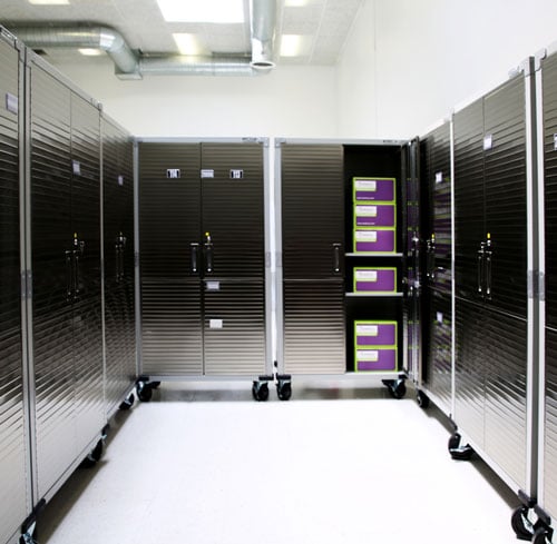 Interior of Neoteryx Building 2, manufacturing facility storage units