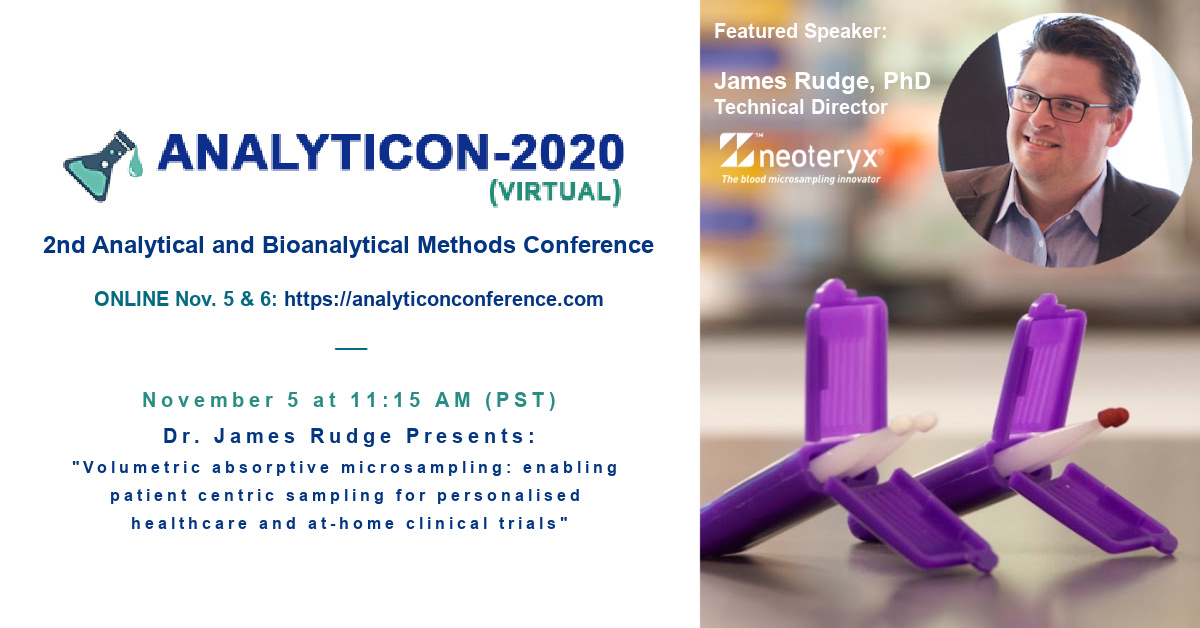 Analyticon 2020 Webinar on Remote Blood Collection by Dr. James Rudge