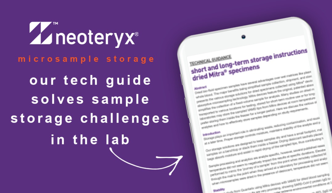 Neoteryx Releases New Tech Guide on Dried Sample Storage