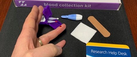 At-home Mitra Blood Collection Kits from Neoteryx are used for remote blood collection from study participants.
