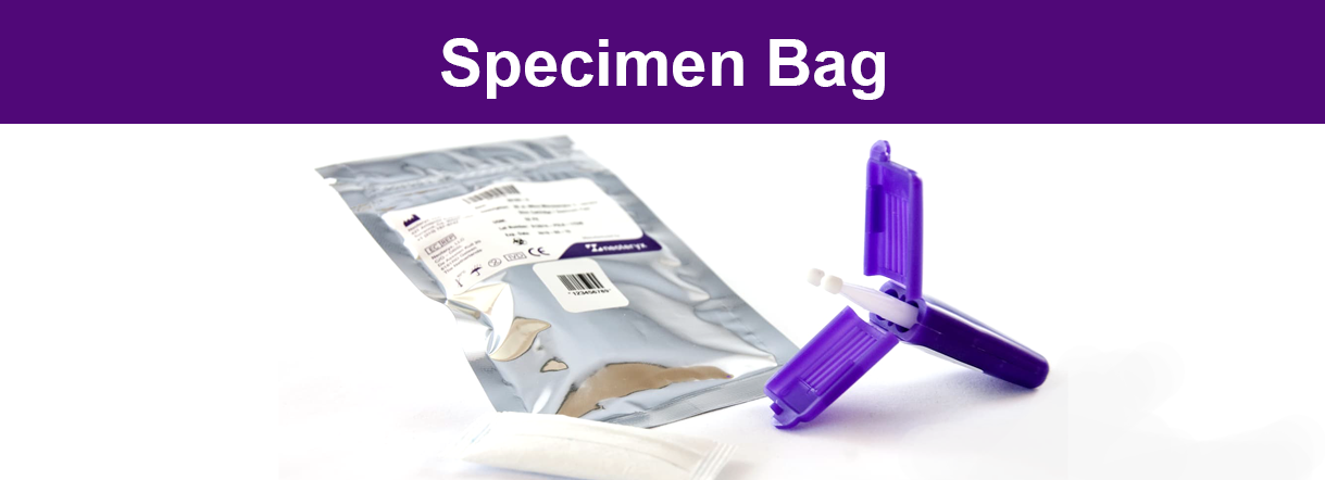 The Mitra cartridge next tot eh specimen bag
